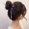 Flower Hair Clips Red Rose Hair Claw Clips Flower Ponytail