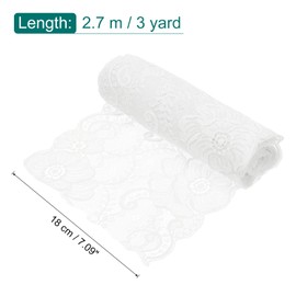 MECCANIXITY 7.1 Pulgadas de Ancho 3 Yardas de Cinta de Encaje con Patrón Floral Cinta de Encaje Blanca para Manualidades DIY Envolver Regalos Ramos Decoración de Bodas y Costura