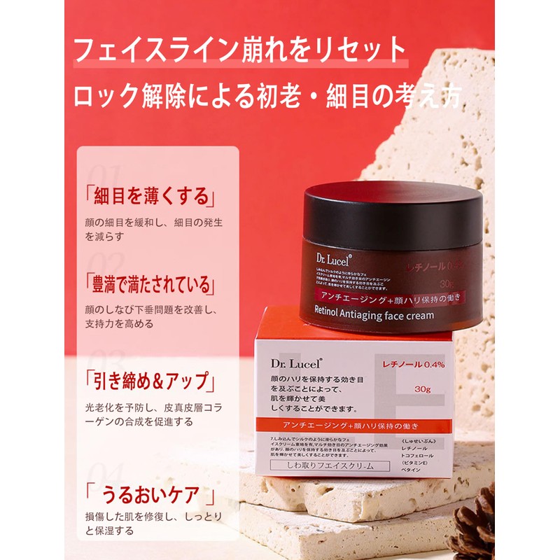 Moisture Charge Retinol Cream, 1.1 oz (30 g), Wrinkle Cream,