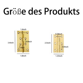 Set of 4 Copper Hinges 3 x 3.5 Inch Heavy Duty & Foldable with Enough Screws Door Hinges for Cabinet Doors and Doors Hinges (4PCS2.5)