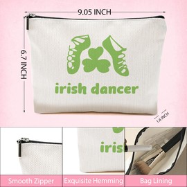 BARREEMO Irish Dancer Gifts Dance Makeup Bag for Competition Dance Recital Gifts for Girls Birthday Christmas Gifts for Dance Teams Dance Lover Teacher Dance Stuff Cosmetic Bags