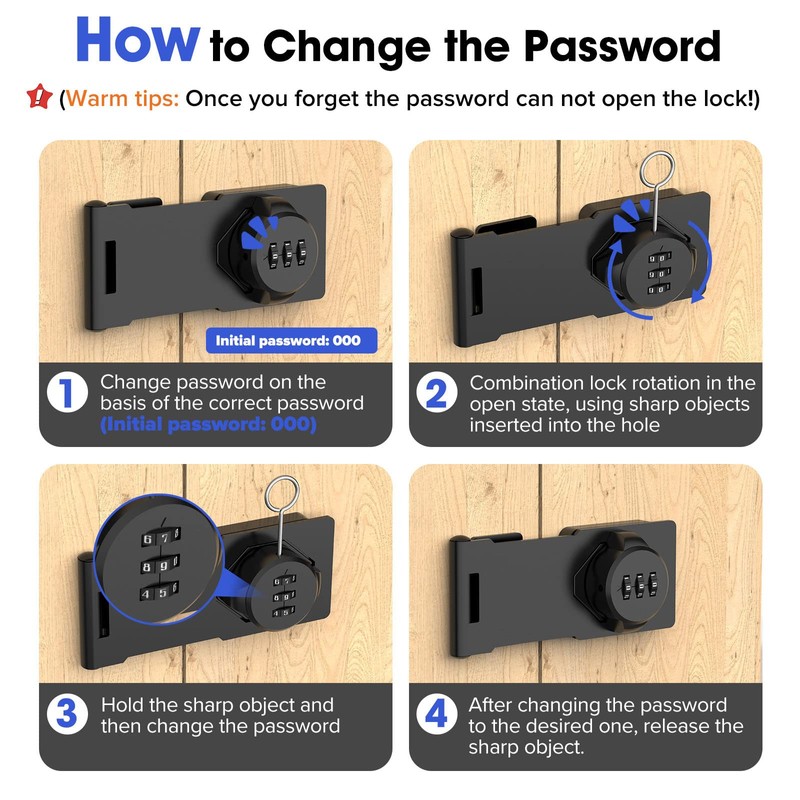 Mechanical Password Rotary Hasp Locks, Cabinet Combination Lock, Door Security