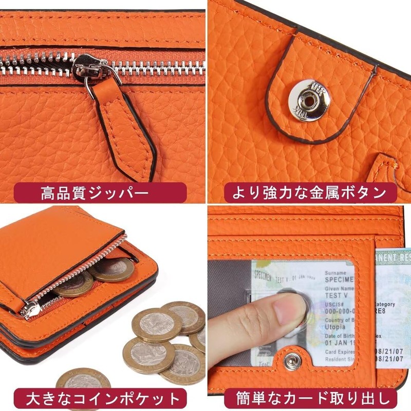 [GADIEMKENSD] Small Bifold Wallet - Top Grain Leather, RFID Blocking,