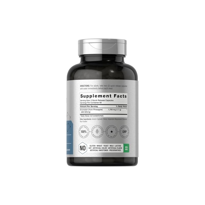 Horbäach - Bromelina 1700 mg - 120 cápsulas - Apoya
