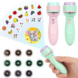 HOTUT Children's Projector Torch, Pack of 2 Children's Story Torch, Slideshow Projector Toys with 20 Discs, 160 Pictures, Cartoon Children's Projector Torch for Boys and Girls