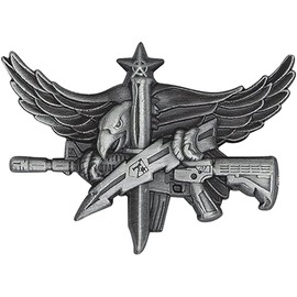 Hero's Pride SWAT Operator Insignia, Center Mass Qualification Pin, Clutch Back, 1-1/2 x 1", Antique Silver, Master Rank