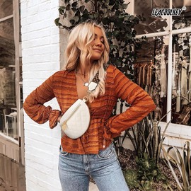 LEACOOLKEY Small Crossbody Sling Bag for Women Fanny Packs Anti-Theft Sling Purse Faux Leather Women's Chest Bag for Travel