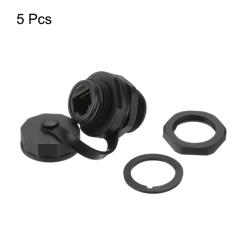 sourcing map RJ45 Panel Mount Coupler, IP67 Shielded Industrial Panel