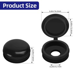 Etauwe 150-Pack Black Plastic Screw Cover Caps - Snap-On Hinge Design for Flush Mount Protection, Easy Installation No Tools Needed