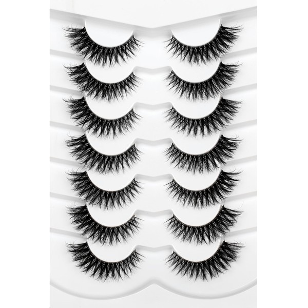 Pooplunch False Eyelashes Fluffy Cat Eye Look Natural Volume Wispy