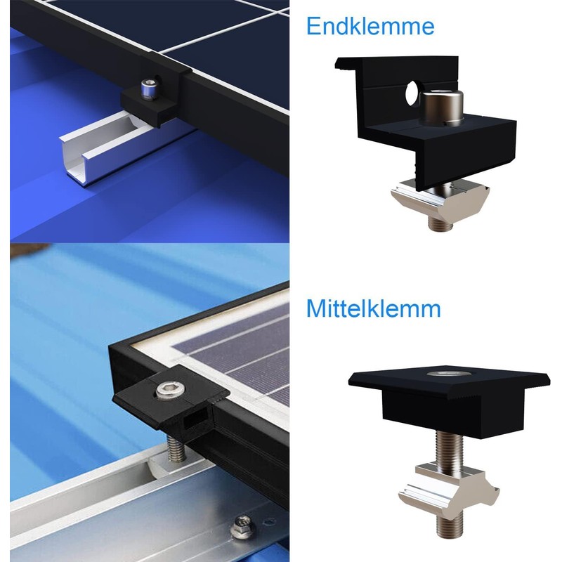 Cokritsm Solar Panel Brackets Holder Kit 30mm/35mm Universal Z-Bracket Holder