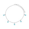 Larimar Bead Drop Anklet in Stainless Steel