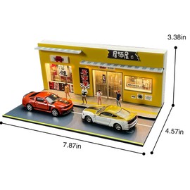Fremego 1/64 Scale Miniature Scene Model,Japanese Style Bar Diorama Simulation Scene Building Model with Light for Photography Decoration Collection (Japanese Style Bar)