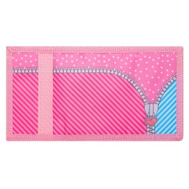 Leehoom Kids Wallet for Girls, RFID Trifold Canvas Outdoor Sports Wallet for Teen Kids,Women Festivals gifts,Birthday Gifts Wallet - Blue Zipper