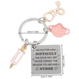 Nurse Graduation Appreciation Keychain, Nurse Assistant Key Chain for Women, Funny Mask Injection Nursing Student Practitioner Presents, Female Doctor Work Week Gift for Birthday Thanksgiving