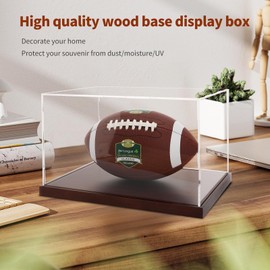 Clear Acrylic Display Box Collectibles Display Case Organizing Toys Case Storage Box with Solid Built-in Wooden Base(7.9x7.9x7.9 inch; 20x20x20 cm)