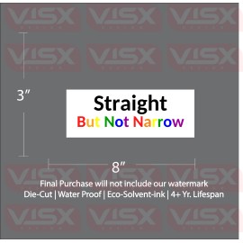 VISX Straight but not narrow Sticker Bumper Funny JDM Slammed lbtqg queer gay prank