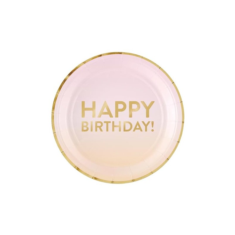 Slant Collections 8-Count Disposable Party Size Paper Plates, 7-Inch, Happy