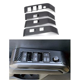 MICROCK Window Lift Switch Panel for Toyota Tacoma 2016 2017 2018 2019 2020 2021 2022, ABS Carbon Fiber, 4pcs (NOT Fit RHD)
