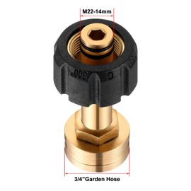 MorningRo 1 Pcs M22-14mm x 3/4" FGH Female Garden Hose Adaptor Water Hose Connector for Pressure Washer Gun