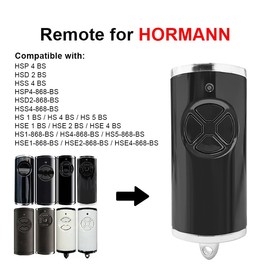 Garage Door Opener Remote Control 868.3 BS MHz Garage Door Opener Garage Door Remote Control Compatible with Hörmann BS HSM4 HSE2 HS1 HS4 HSZ1 HSZ2, Handheld Transmitter 1 Piece