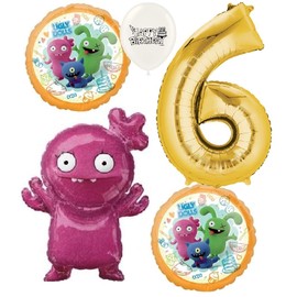 Ultimate Ugly Dolls Moxy Party Event 5 Piece Bouquet of Balloons (6th Birthday)