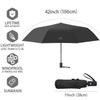 Mustarpicking Windproof Compact Travel Umbrella Auto Open/Close - Premium Fiberglass