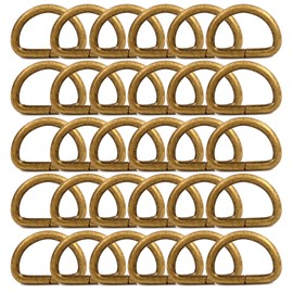BIKICOCO Metal D-Rings Buckle, 1 Inch Non-Welded for Webbing Sewing DIY - Bronze - Pack of 30