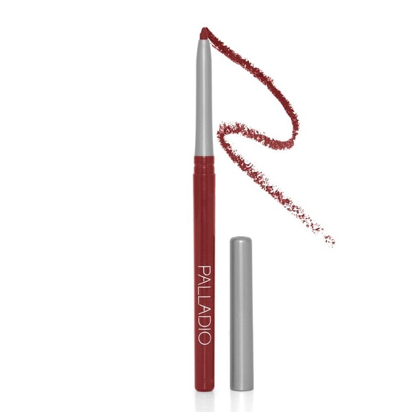 Palladio Retractable Waterproof Lip Liner High Pigmented and Creamy Color Slim Twist Up Smudge Proof Formula with Long Lasting All Day Wear No Sharpener Required, Raisin, 1 Count