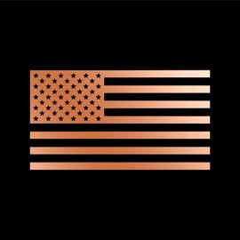 Hill Country Vinyl American US Flag [Pick Color/Size] Vinyl Decal Sticker for Laptop/Car/Truck/Window/Bumper (5in x 2.8in, Metallic Copper)