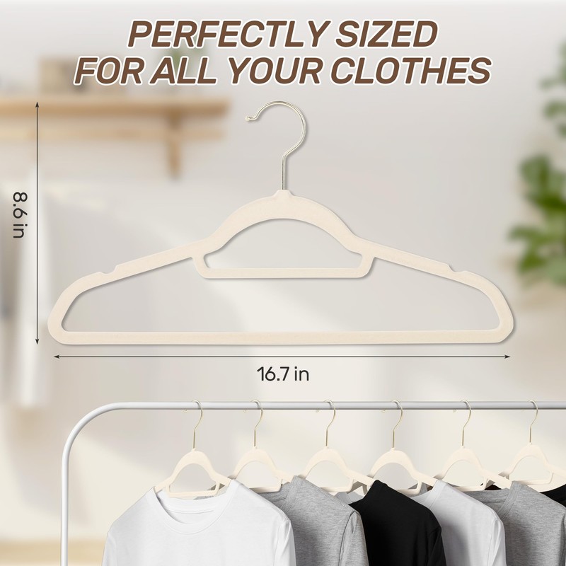 Sishynio Premium Velvet Hangers 30 Pack with Gold Hooks, Non-Slip,