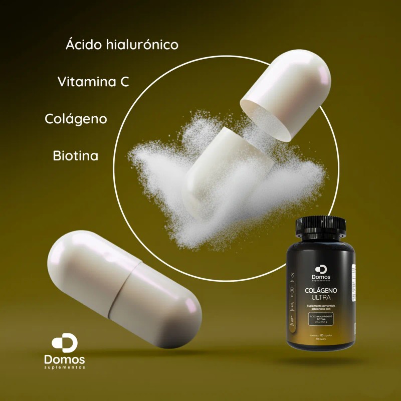 Domos - Colgeno cido Hialuronico Biotina 120 Cpulas Sin Sabor