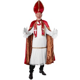 dressforfun 900841 Father Christmas Costume, Saint Nicholas Costume, Bishop Christmas Outfit Set with Cape, Hat and Gloves, dark red - different sizes - (L | no. 303460)