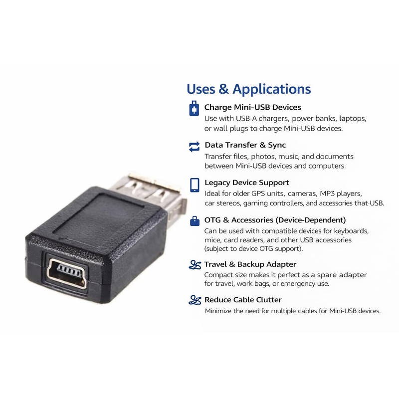 Harrista USB 2.0 Type A Female to Mini 5 Pin