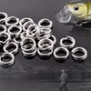 Atibin 100pcs Stainless Steel Flat Fishing Rings Split Blue Lure