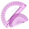 EBOOT 2 Pcs Plastic Protractor Clear 180 Degrees Transparent Protractor