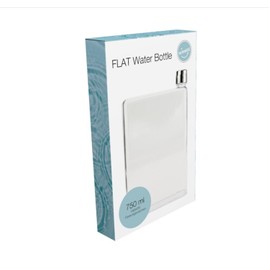 Winkee - Flat Water Bottle 750 ml | Flat Plastic Drinking Bottle | Water Bottle for Backpack, Briefcase, School Bag | Drip Resistant Closable | Gift for School, Birthday, Christmas