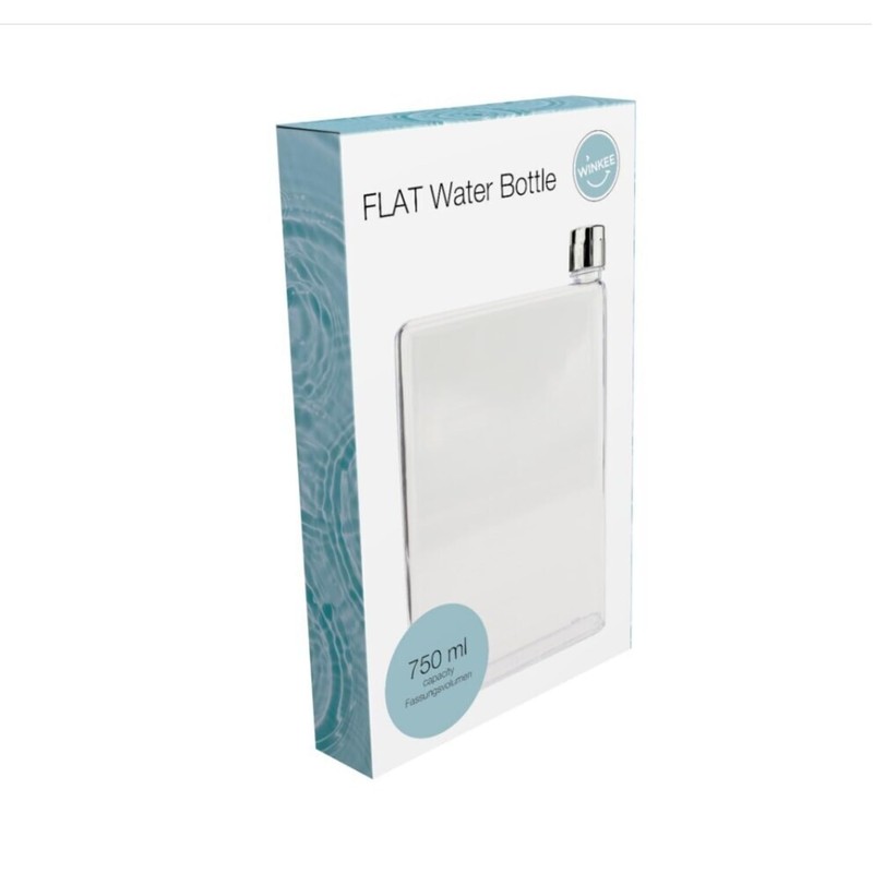 Winkee - Flat Water Bottle 750 ml | Flat Plastic