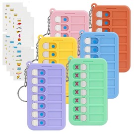 Yurika Lost Items Checker, For Children, Keychain-shaped, Belongings Checklist, Set of 6, To Do List, For Children, Habits, Time Management, Portable, Convenient, Belongings List, Daily Work, Seniors,