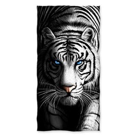 YISUMEI - Badetuch - weißer Tiger - 70 cm x 140 cm Strandtuch