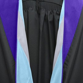 Endea Graduation Doctoral Hood for Law College Degrees - University Academic Regalia Hood - Unisex (Purple/Light Blue/Silver)