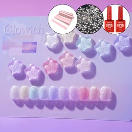 classic nail Revgel Glowish Summer Glitter Gel 10 Piece Set + 2 Top Gels / 레브젤 글로위시 여름 글리터젤 10종 세트+탑젤2개