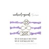 Unbiological Sisters Card, Infinity Wish Bracelets Set for 3 (Purple)