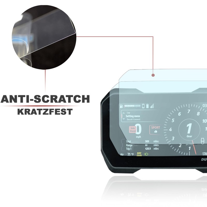 Pack of 2 Speedometer Screen Protectors for Ducati Multistrada V4S