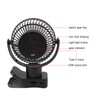Portable Clip On Fan 4000mah Rechargeable Desktop Fan with LED