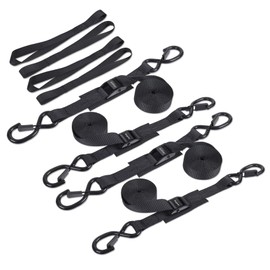 Strgenie Cam Buckle tie Down Straps 6 Feet 1200lbs Break Strength, 4pcs Heavy Duty tie Down Straps with Hooks and Soft Loops for Motorcycle, Dirt Bike, Trucks, Kayak, Car