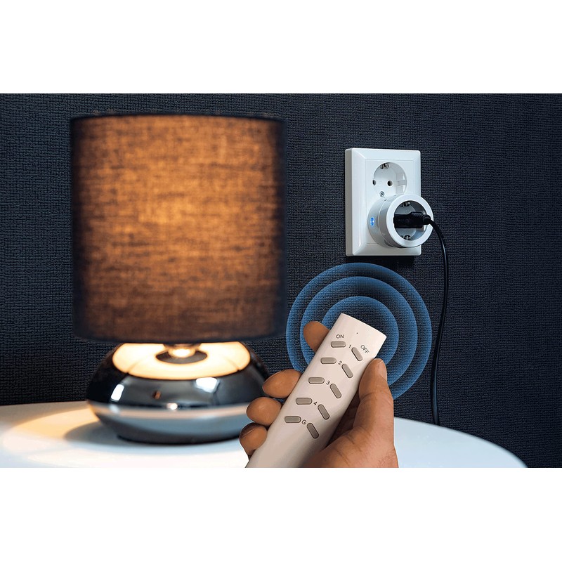 Wireless Sockets with Remote Control, 3680-Watt Radio Socket, Programmable Switchable