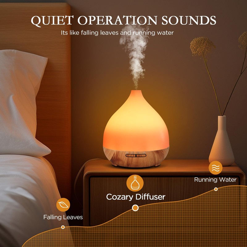 Cozary Diffusore di Oli Essenziali, 400ml Diffusore di Aromi Umidificatore
