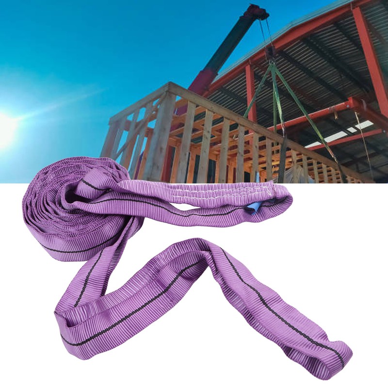 Lifting Sling Hoist Webbing 1T Polyester Rigging Strap Purple for