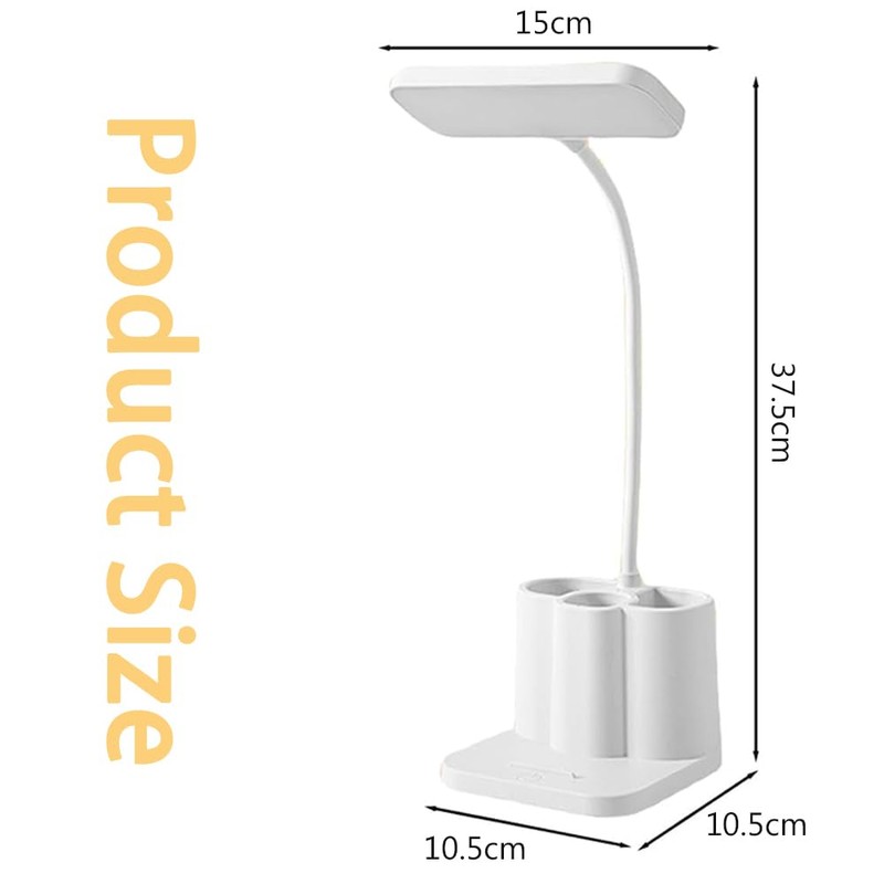 TOMVAES Adjustable LED Desk Lamp with Storage Shelf, Adjustable LED